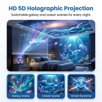 Topacme® NEXT-GEN SMART PROJECTION HD Smart Dynamic 5D Holographic Night Light Projector