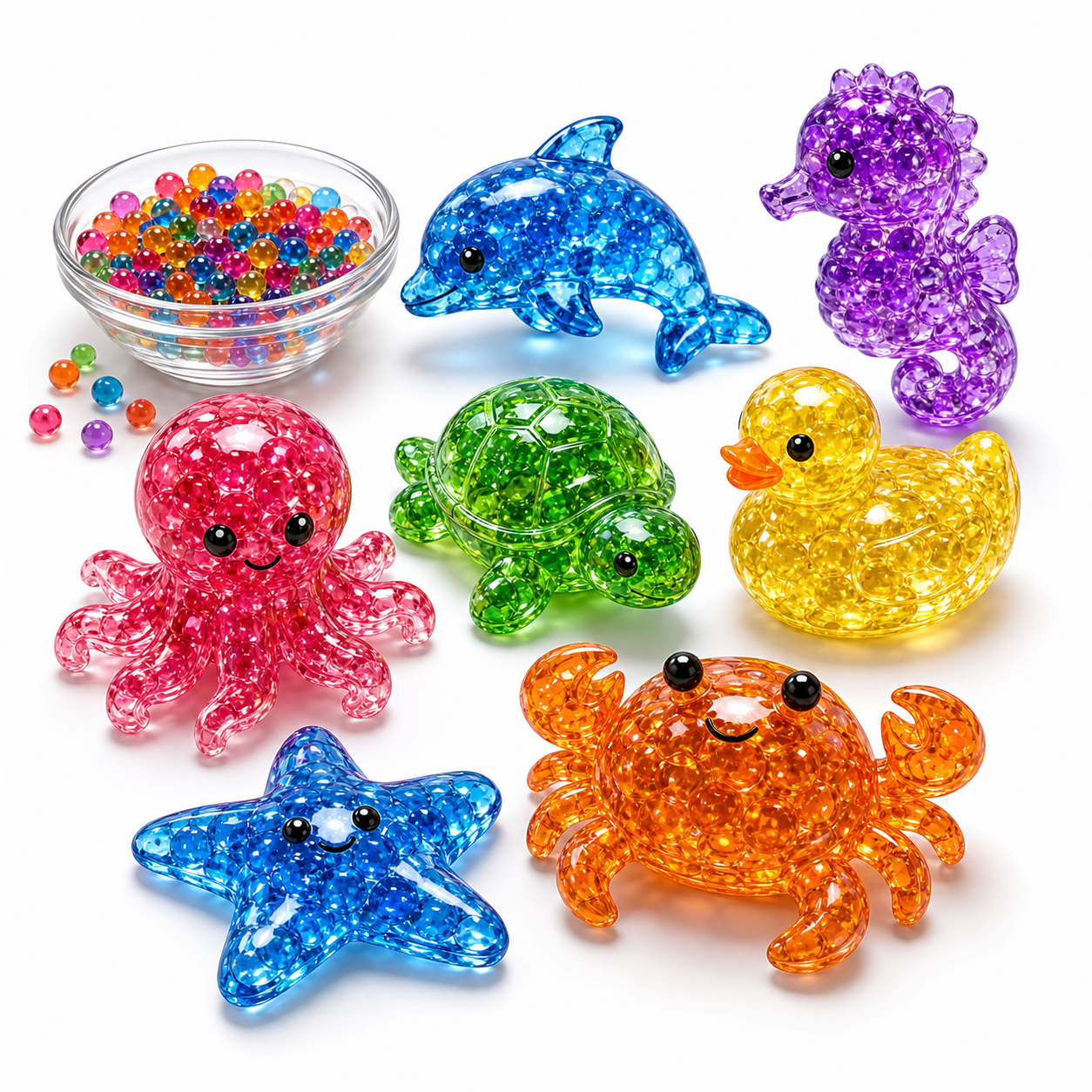 Colorful translucent giant grow water animal toys with tiny water beads