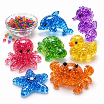 Colorful translucent giant grow water animal toys with tiny water beads